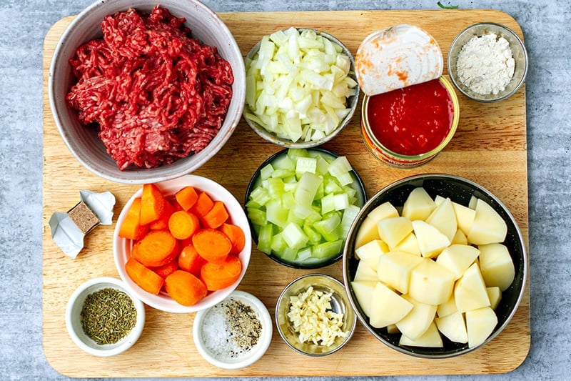 Ground Beef Stew Ingredients