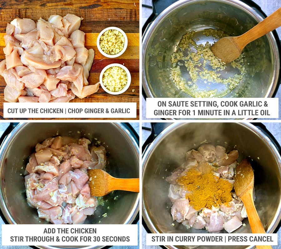 How to make coconut chicken curry in the Instant Pot step 1
