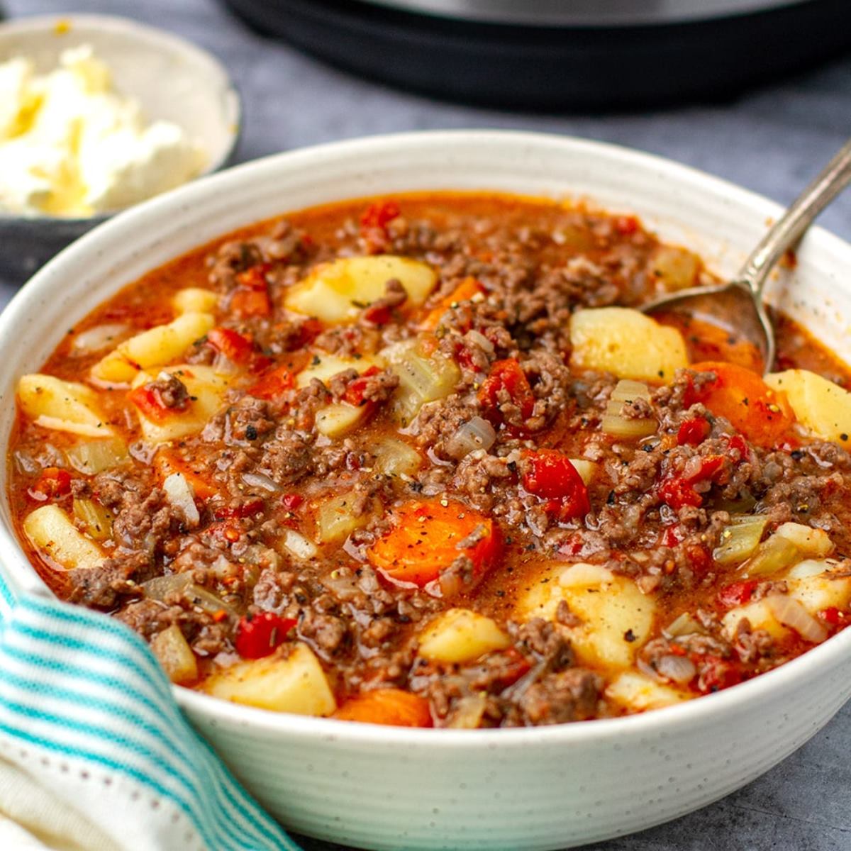 Instant Pot Ground Beef Stew With Potatoes Recipe