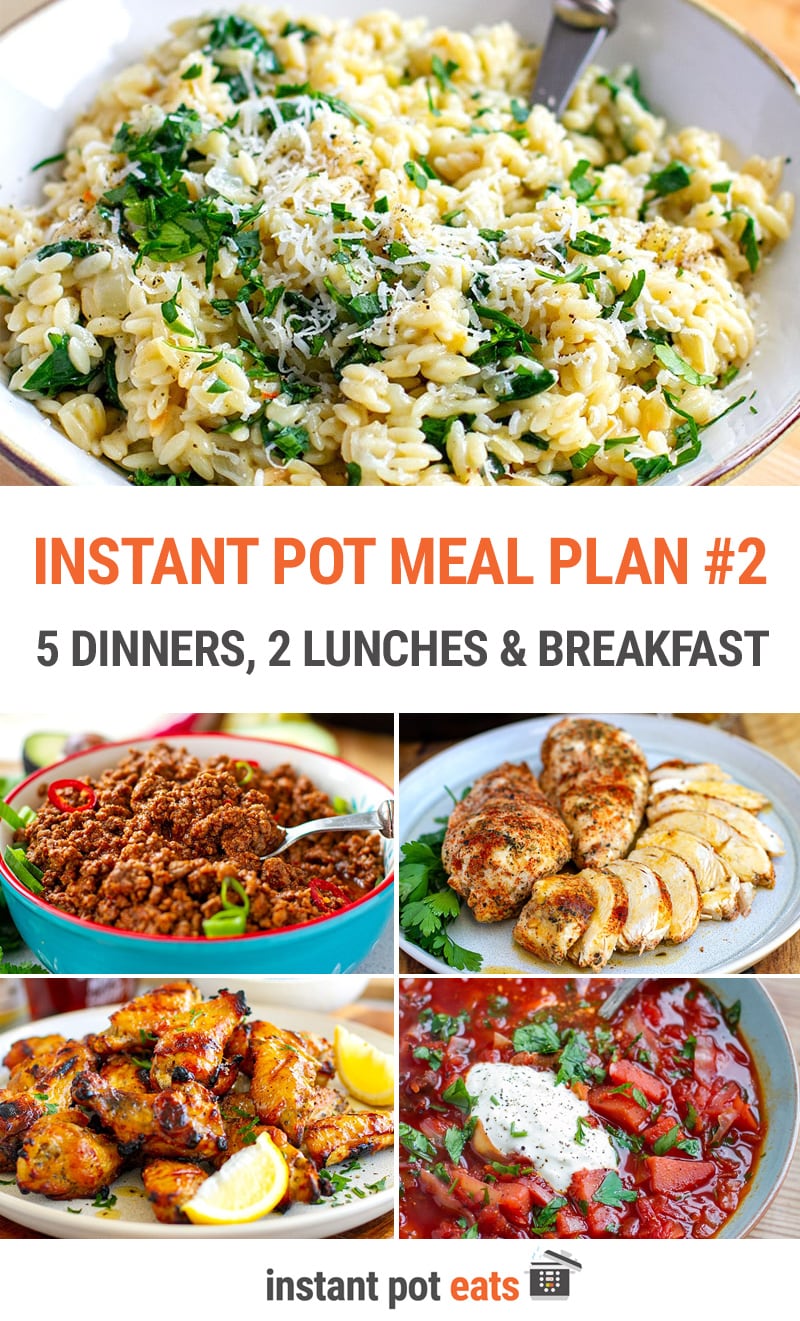 Instant Pot Meal Plan #2 | 5 Dinners, 2 Lunches + 1 Breakfast