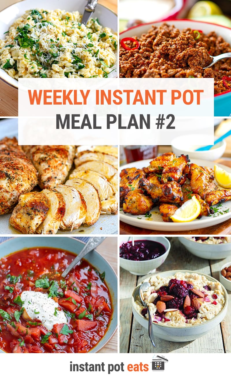 Instant Pot Meal Plan #2 | 5 Dinners, 2 Lunches + 1 Breakfast