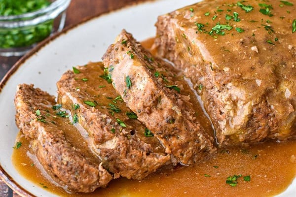 Instant Pot Meatloaf with Mashed Potatoes & Gravy (Low FODMAP, Paleo, Whole30)