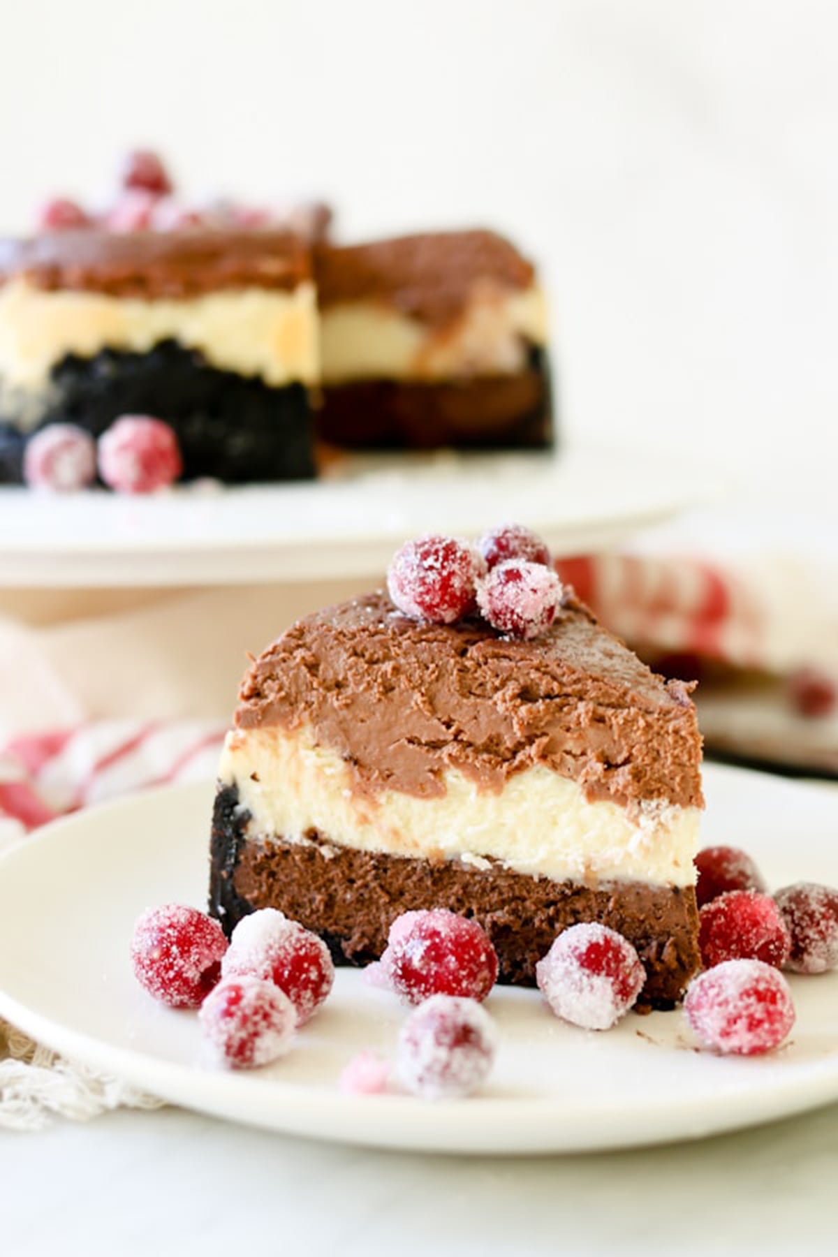 Triple Chocolate Layered Cheesecake 