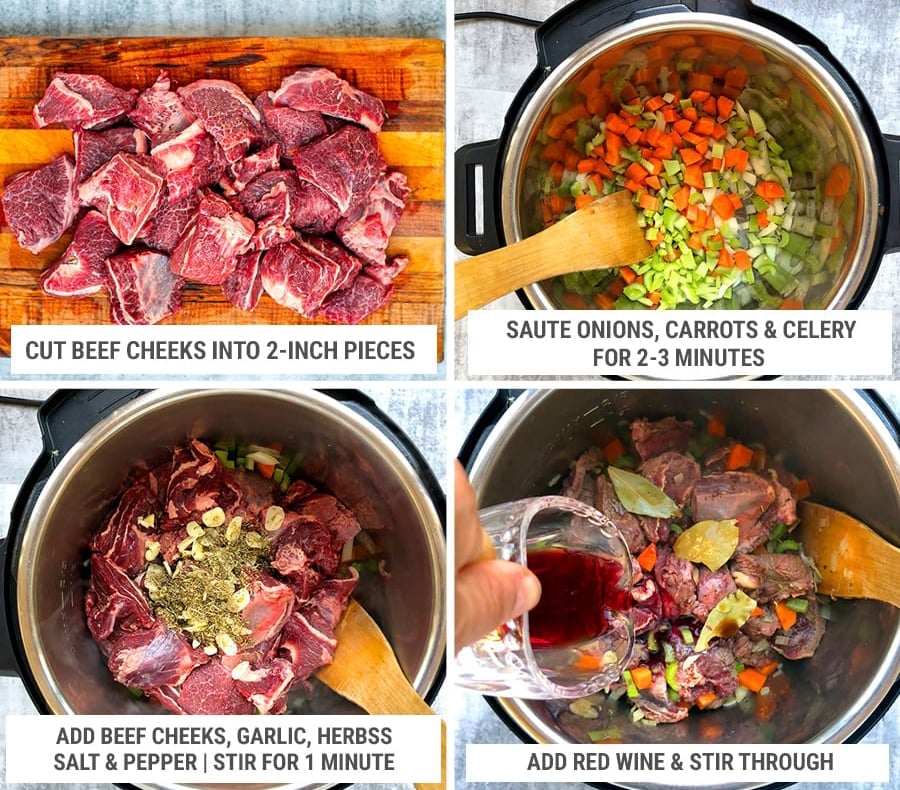 How to prepare beef cheeks in the Instant pot - step 1