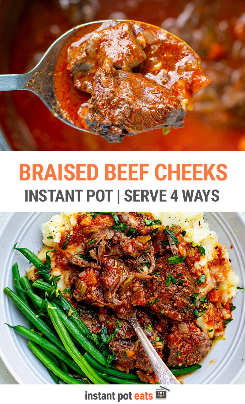 Instant Pot Beef Cheeks (Melt-In-Your-Mouth Tender, Eat 4 Ways)