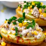 Tuna, Corn & Mayo Stuffed Baked Potatoes (Instant Pot + Oven)