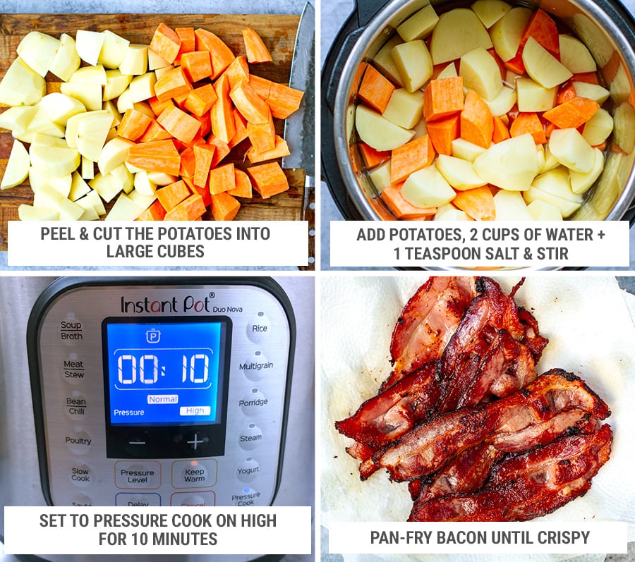 How to make loaded mashed potatoes in the Instant Pot steps 1