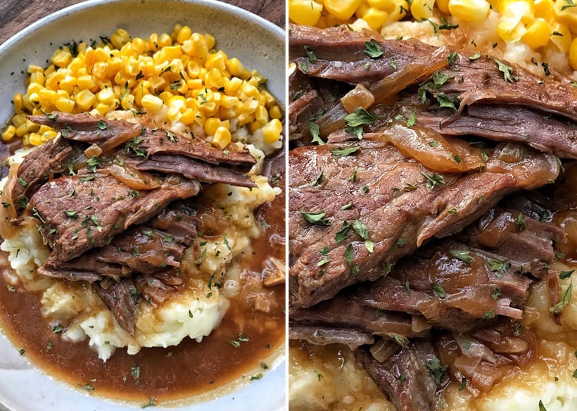 Instant Pot round steak and gravy