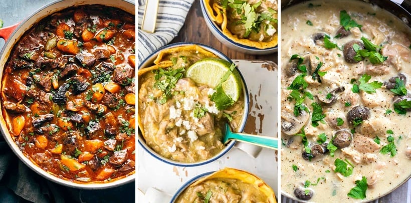 Best Instant pot Stew recipes: beef stew, white chicken chili, chicken mushroom stew