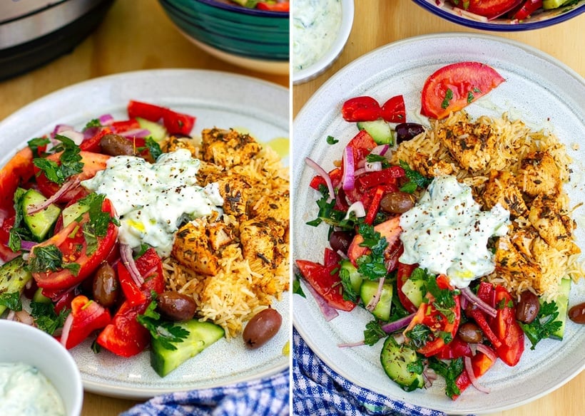 One-pot Greek chicken and rice in Instant Pot