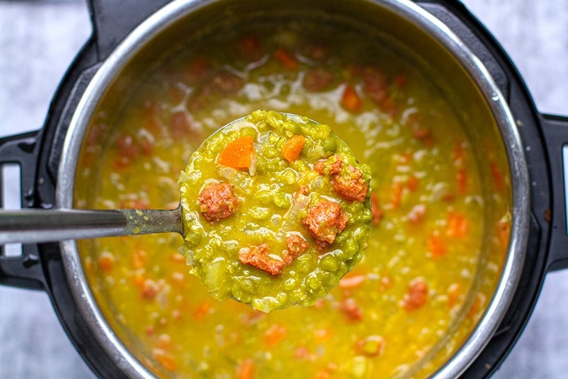 Split Pea & Chorizo Soup In Instant Pot