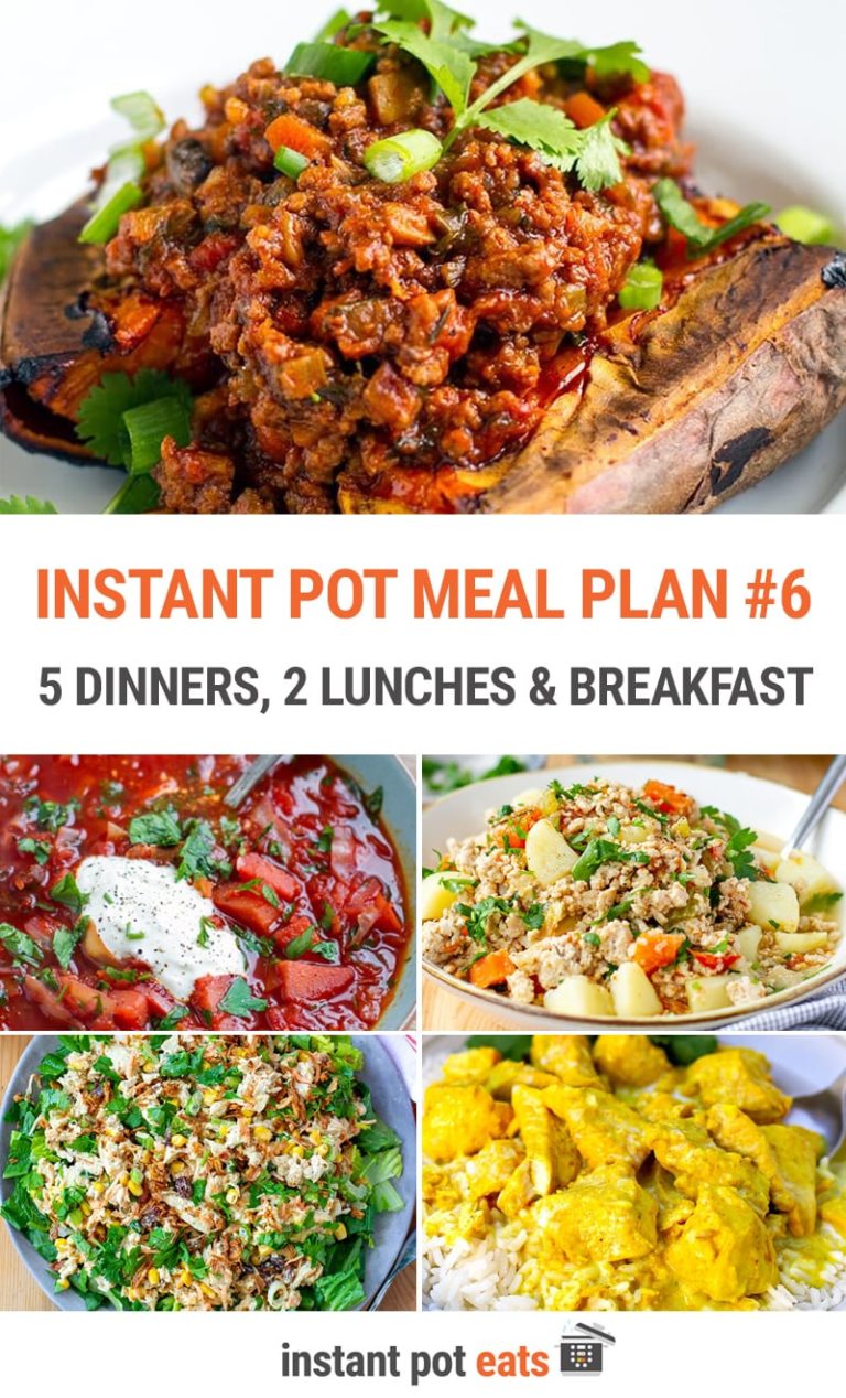 Healthy Instant Pot Meal Plan #6 | 5 Dinners, 2 Lunches + 1 Breakfast