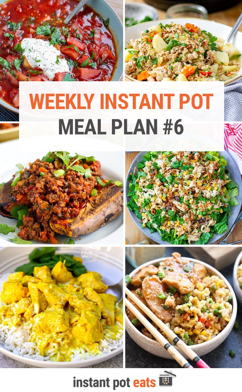 Healthy Instant Pot Meal Plan #6 | 5 Dinners, 2 Lunches + 1 Breakfast