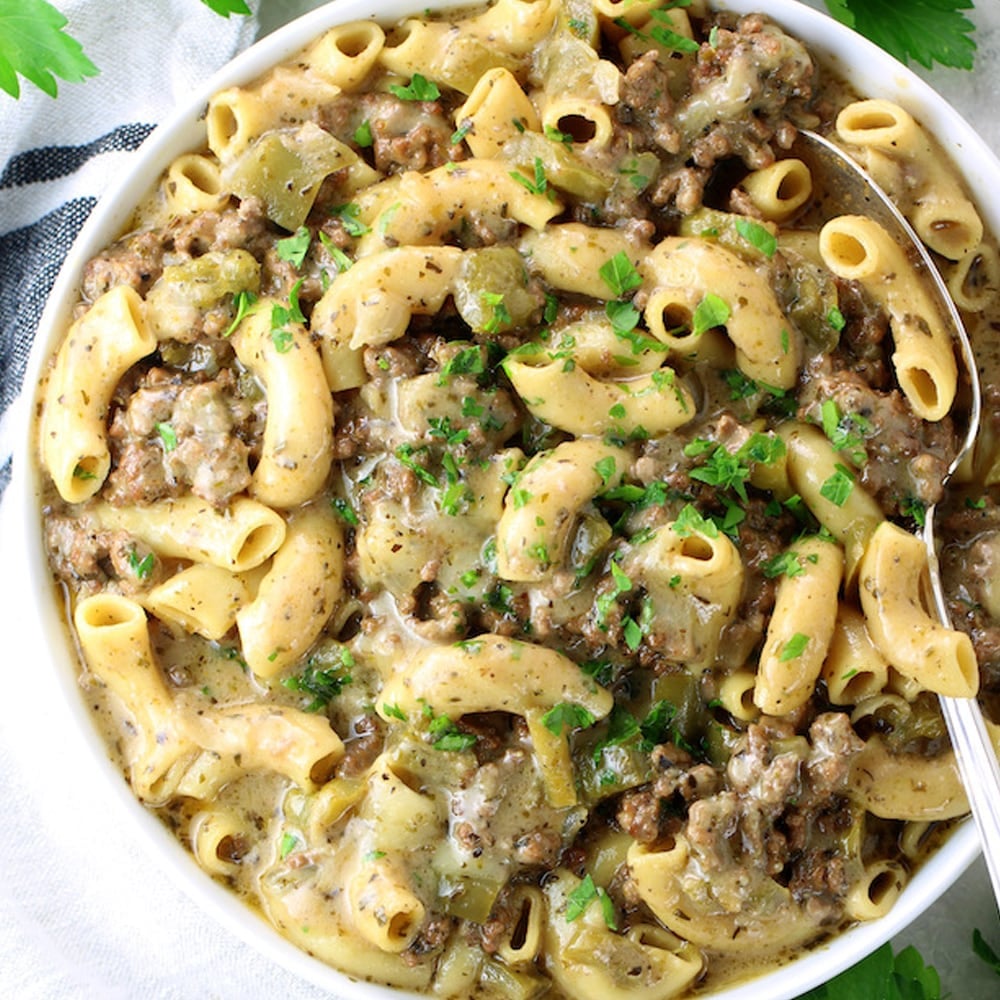 INSTANT POT PHILLY CHEESESTEAK PASTA