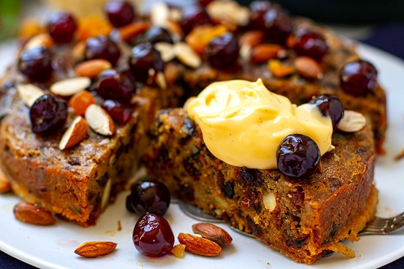 Instant Pot Fruit Cake With Custard