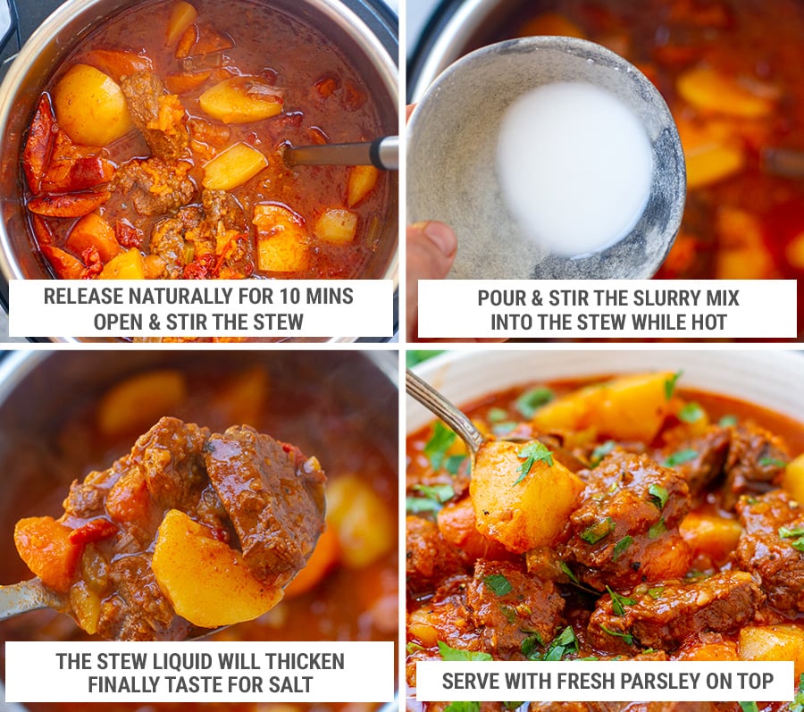 Thickening Instant pot beef stew steps 3