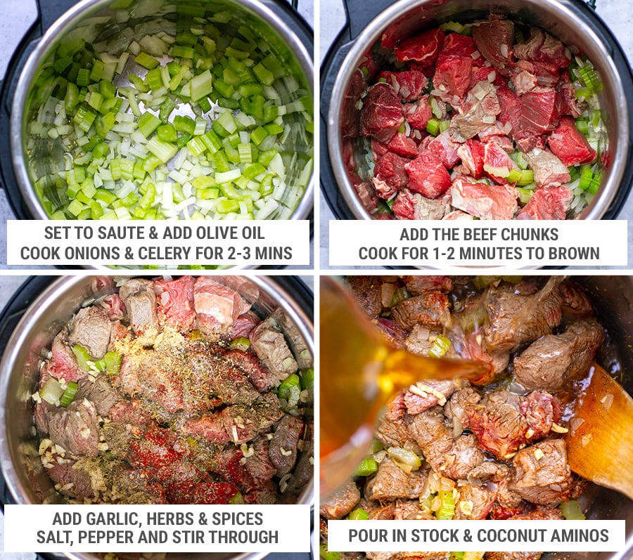 How to make whole30 beef stew in the instant pot steps 1