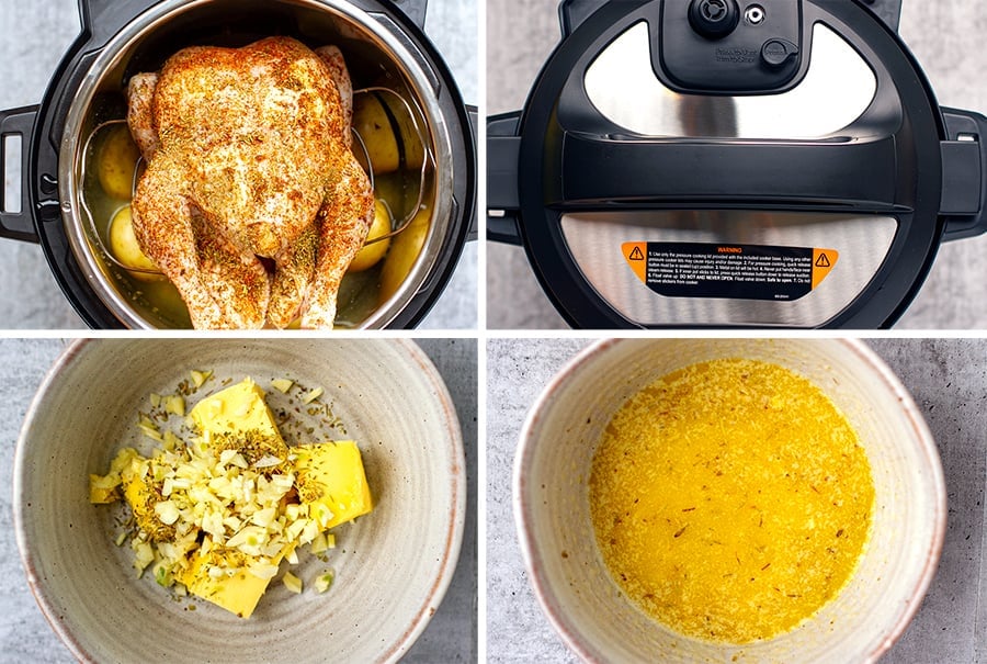 How to make whole chicken in the Instant Pot steps