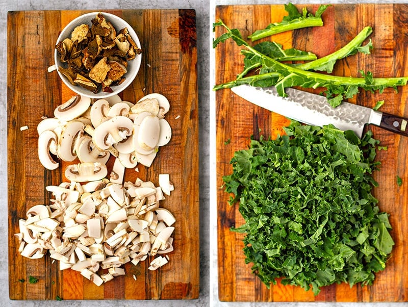 Mushroom Kale Risotto Ingredients 2