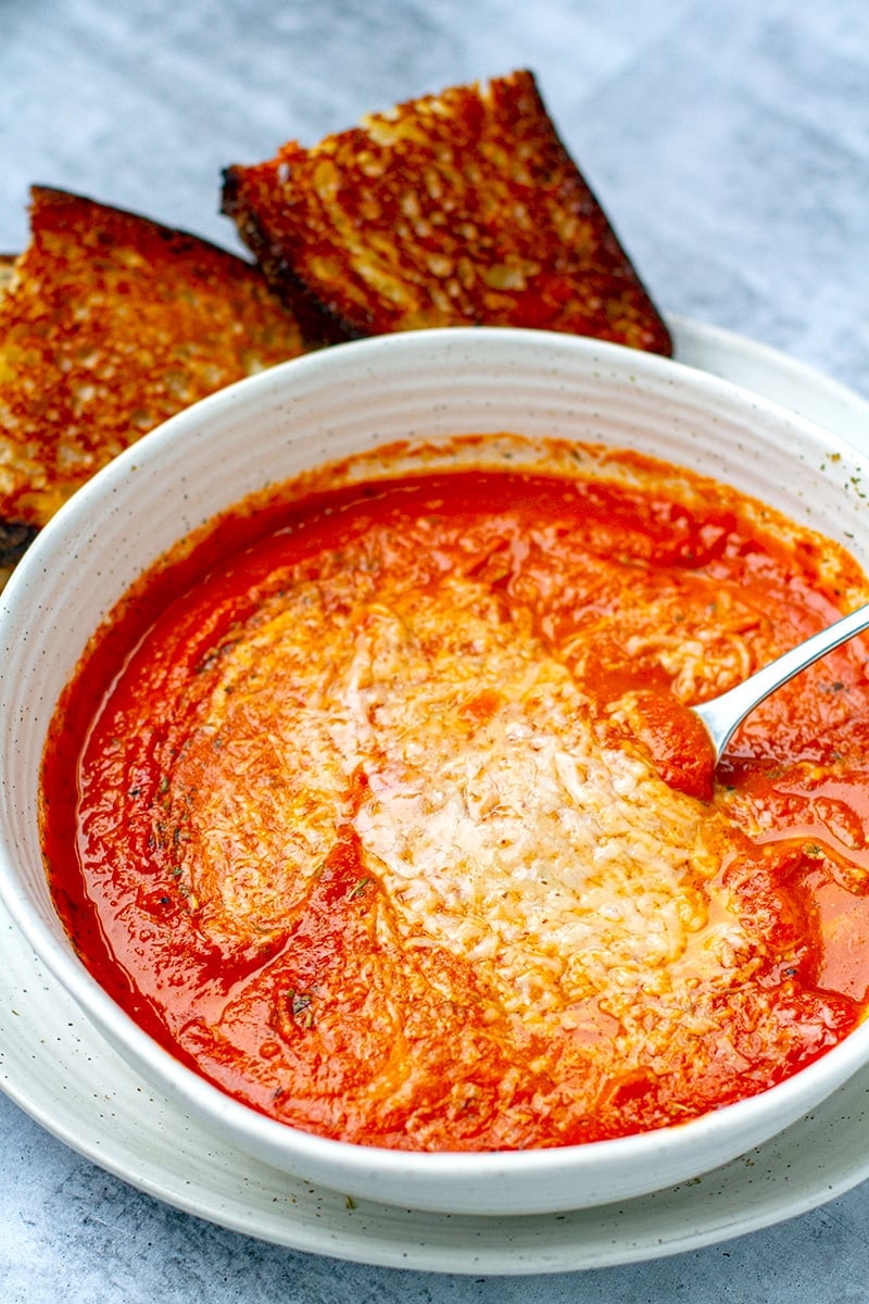Tomato Soup in Instant Pot With Cheese Toastie