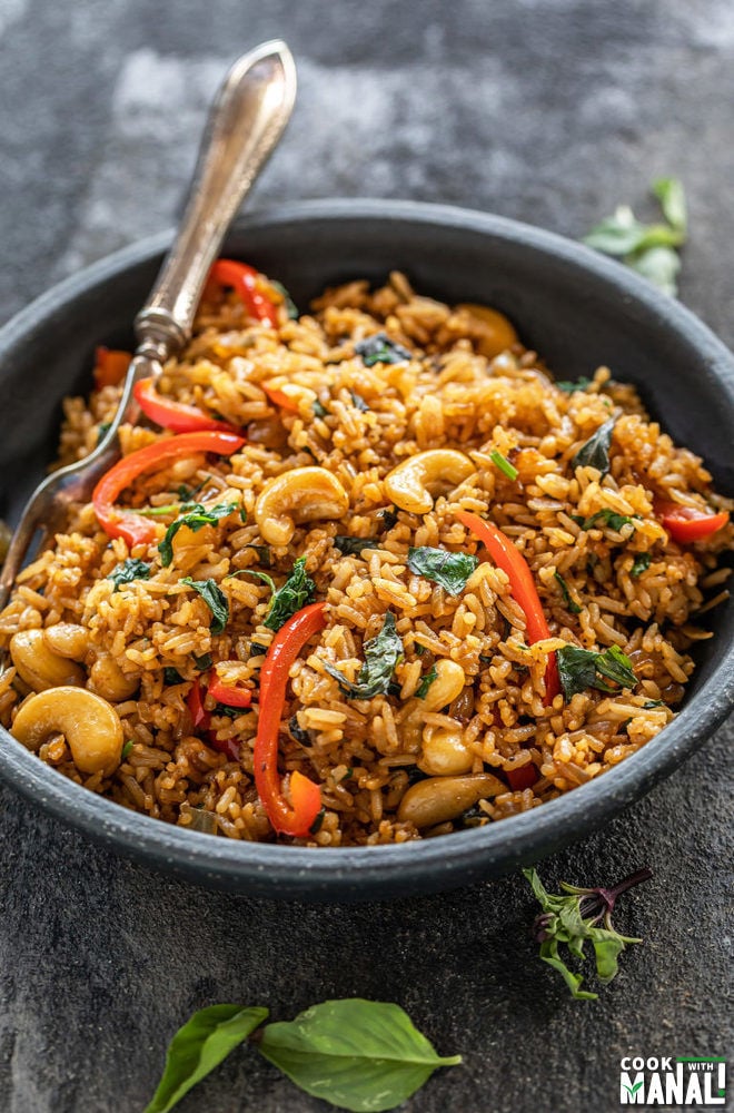 Instant Pot Thai Basil Fried Rice (Vegan)