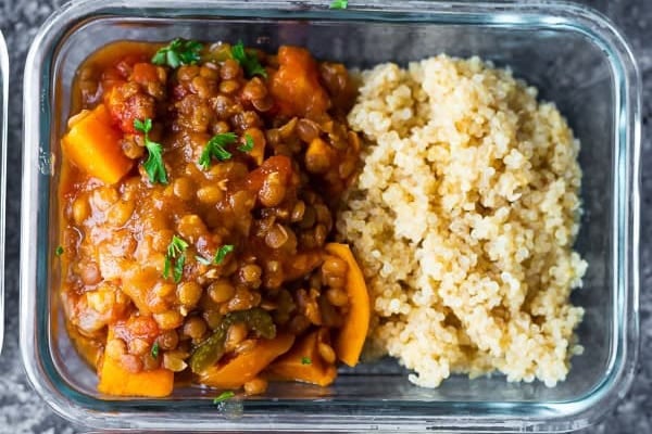 Moroccan Instant Pot Lentils & Quinoa Meal Prep