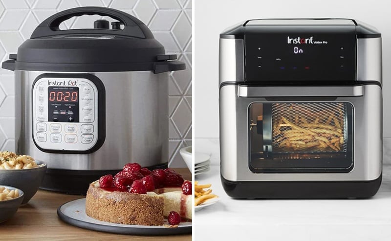 Instant Pot vs Air Fryer - Which Is Better -top image of two gadgets side by side
