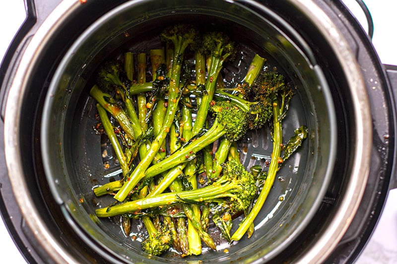 Air fryer asparagus and broccolini finished