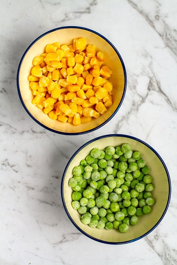 Frozen corn and peas