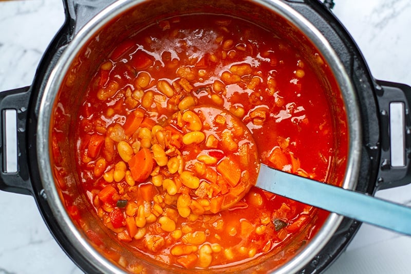 Cooked bean soup