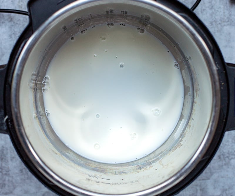 Step 1 Add milk and water to the Instant Pot