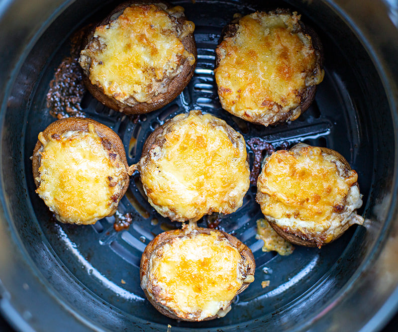 Instant Pot Air Fryer Mushrooms Stuffed With Cheese