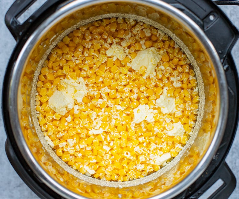 Creamed corn after pressure cooking