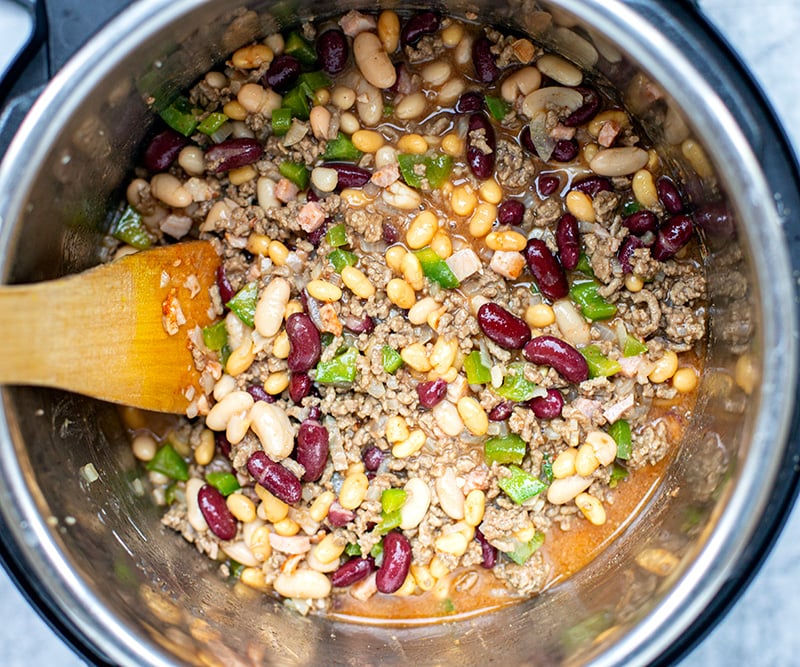 Step 6 Making calico beans in Instant Pot
