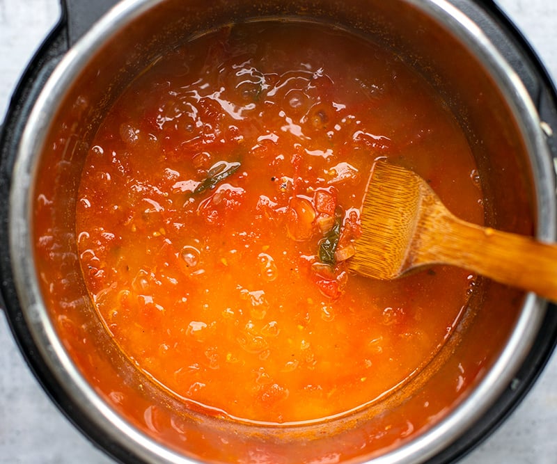 Reducing Instant Pot pasta sauce in the pot