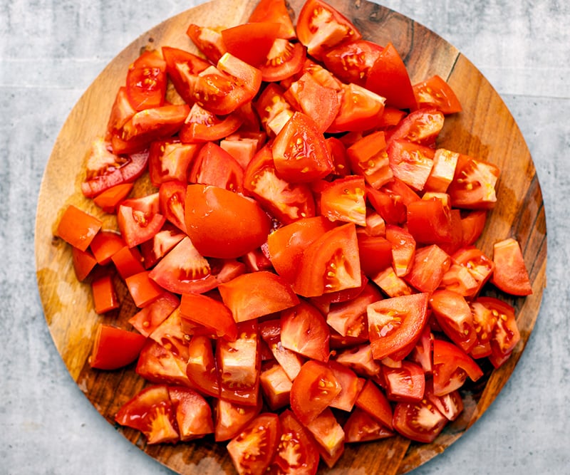 Diced tomatoes for sauce