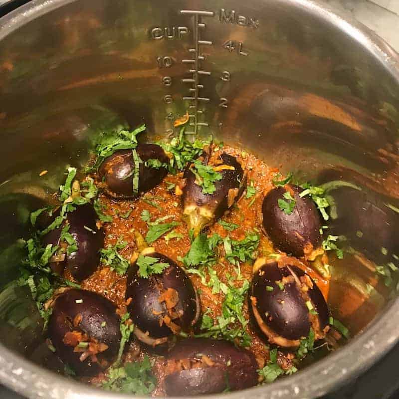 Instant Pot Stuffed Baby Eggplant