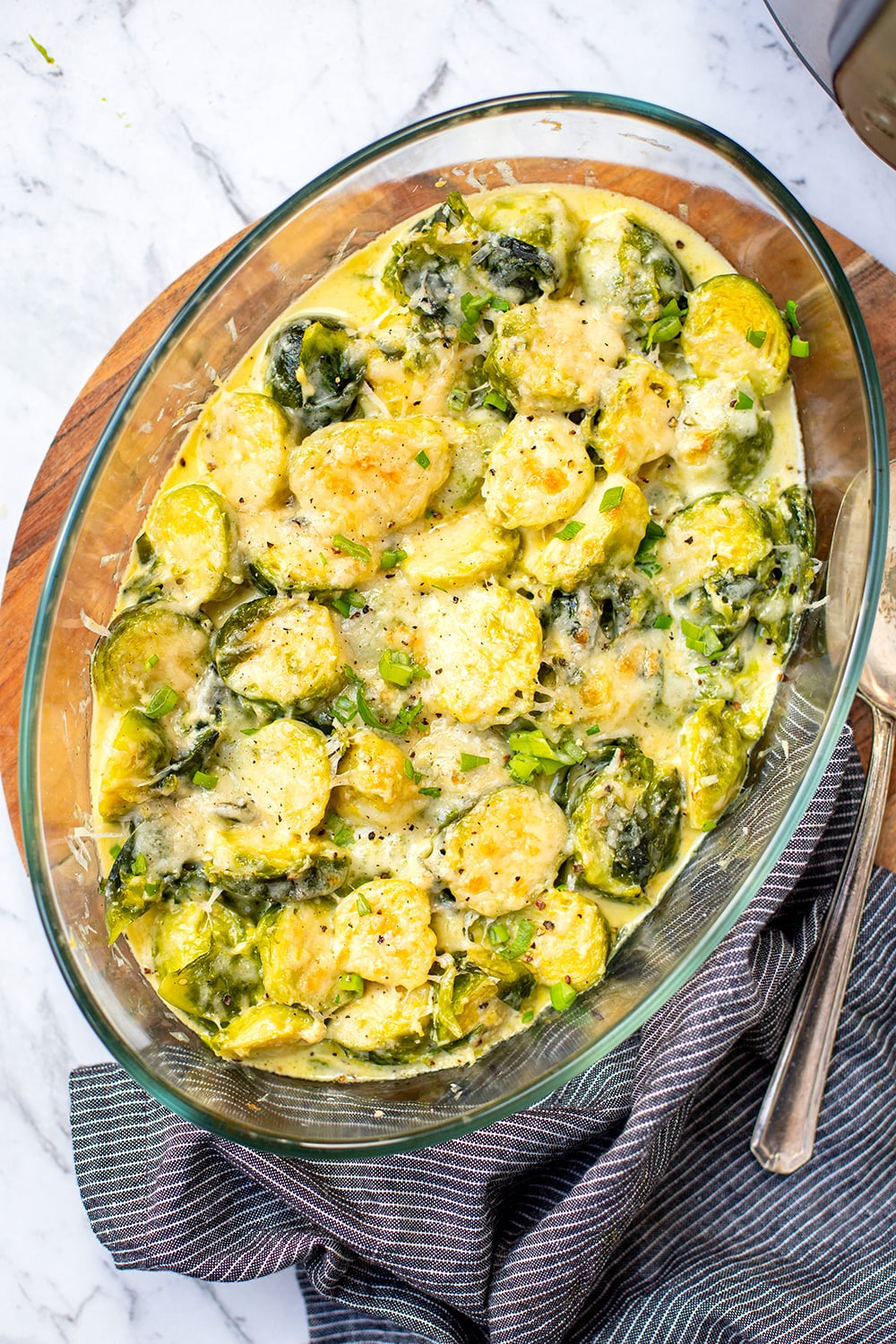 Cheesy Brussels Sprouts Casserole - Instant Pot + Oven Recipe