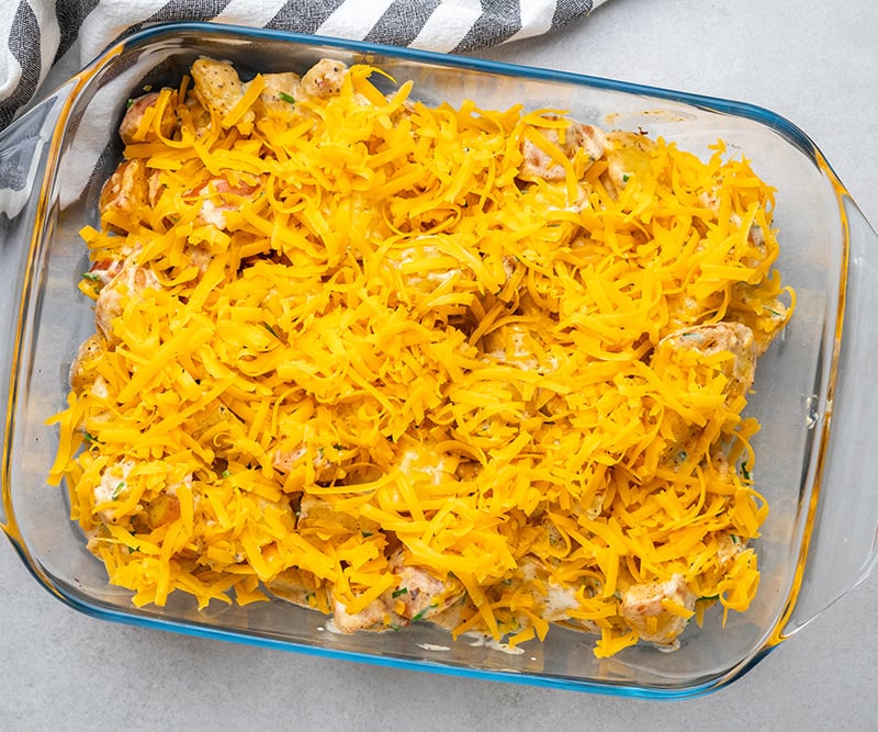 Grated cheese on potatoes