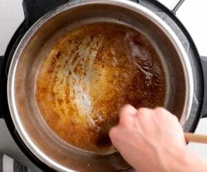 Deglazing the Instant Pot with water