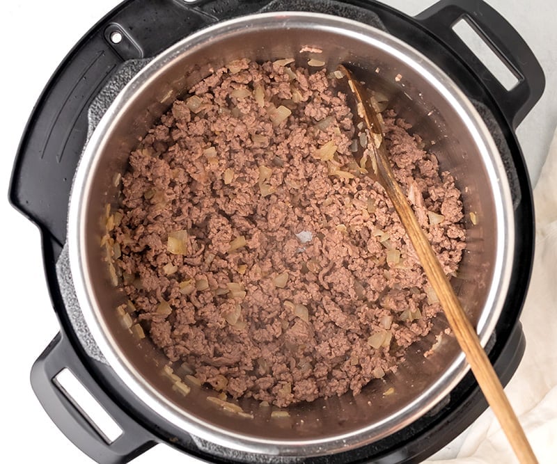 Cook the beef until color changes