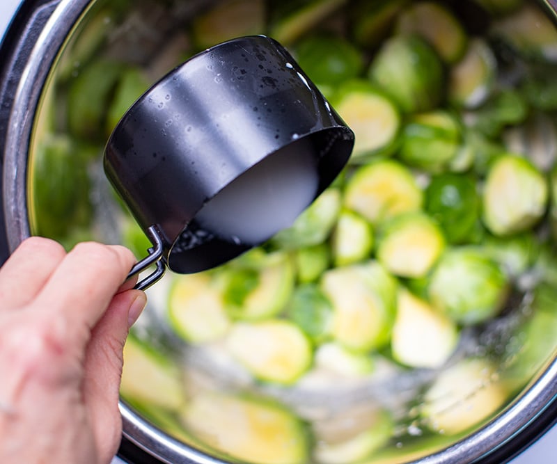 Add some water to Brussels Sprouts