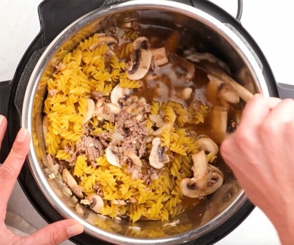 Instant Pot Ground Beef Stroganoff