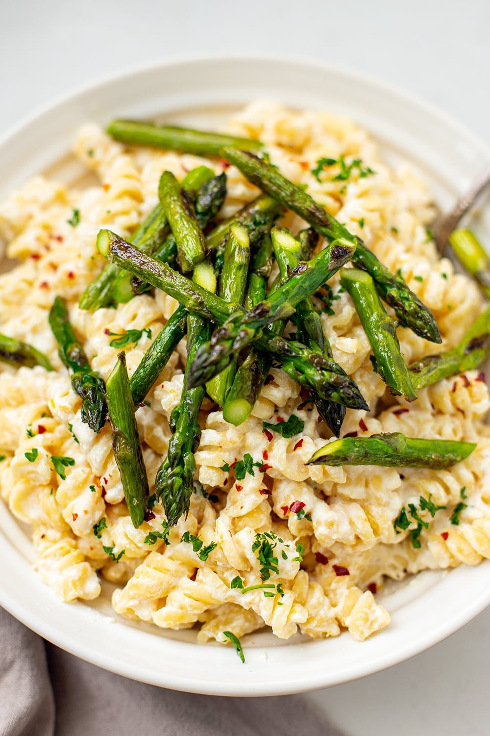 Ricotta Pasta With Grilled Asparagus