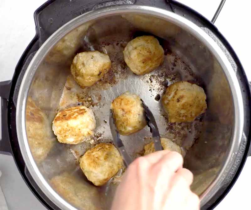 Saute meatballs in Instant Pot