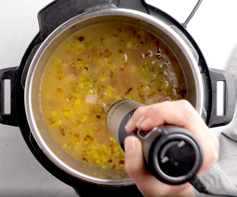 Puree the potato leek soup