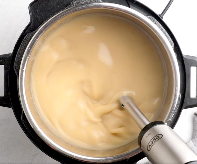 Blended potato leek soup