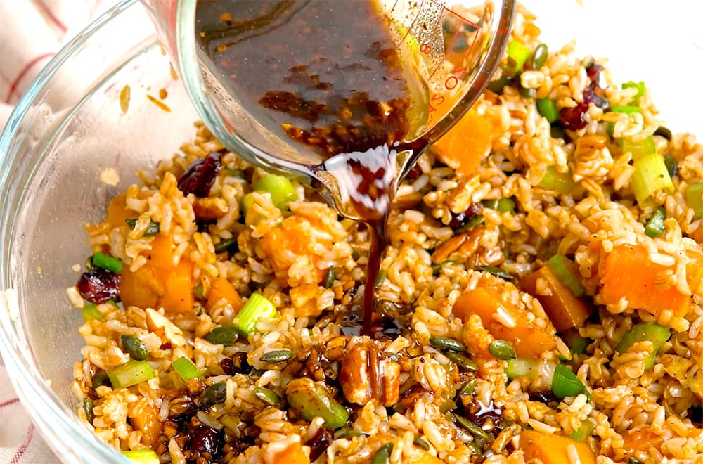 Brown Rice Salad With Cranberries & Sweet Potato