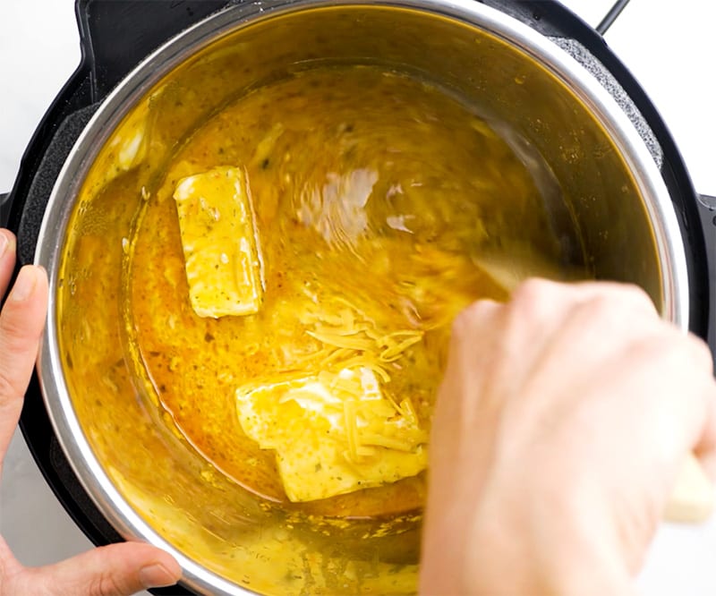 Stir and melt the cheese in the sauce