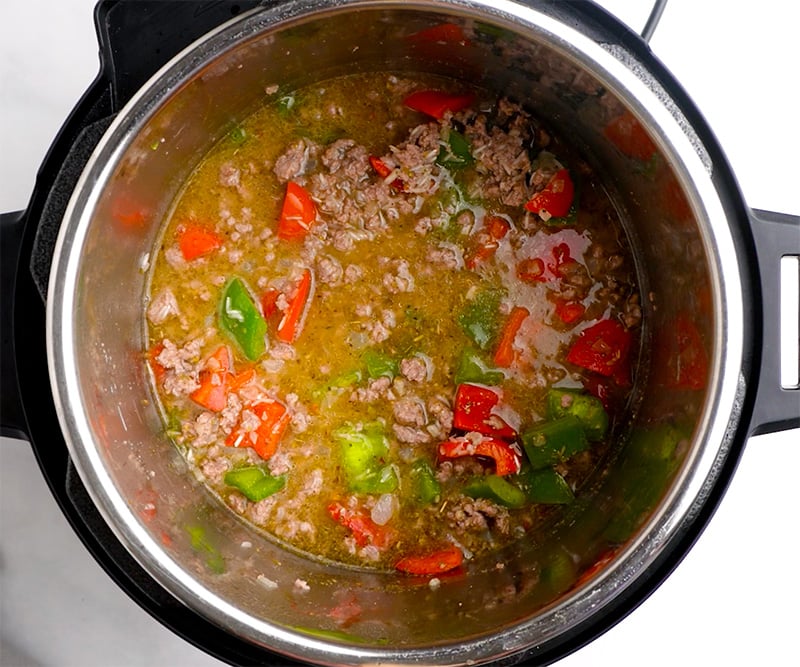 How to make stuffed pepper soup in Instant Pot